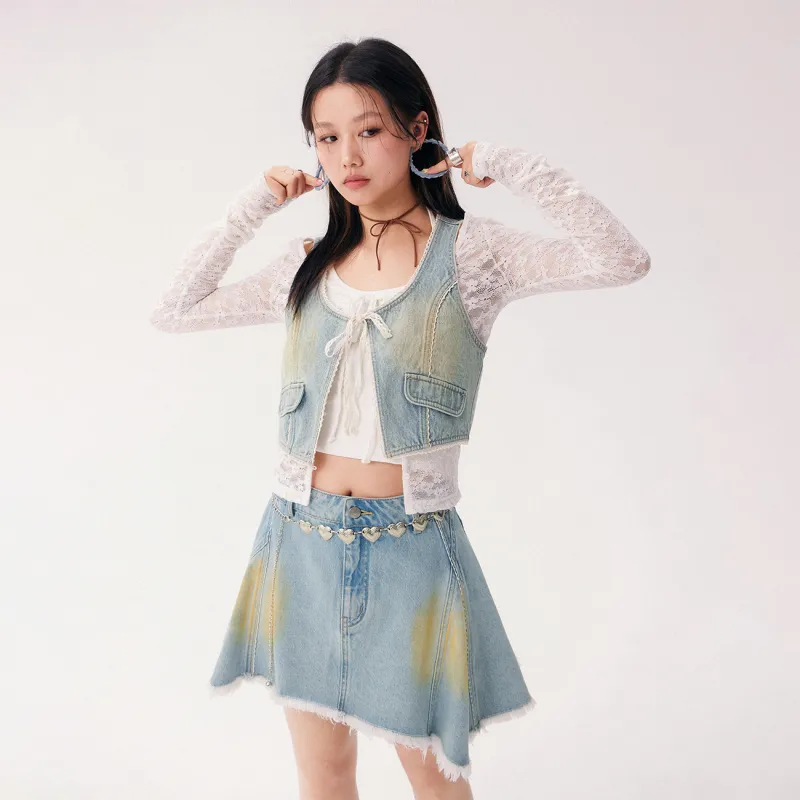 CHUU Vest Women's Light Denim Blue-2