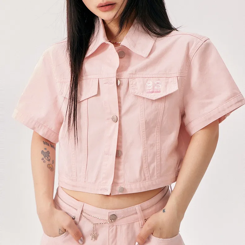 CHUU Cropped Coats Women's Light Pink-2