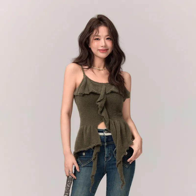 CHUU Tank Tops Women's Mustard Green-2