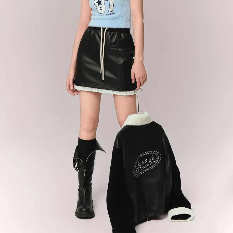 CHUU Casual Short Skirts Women's Black-3