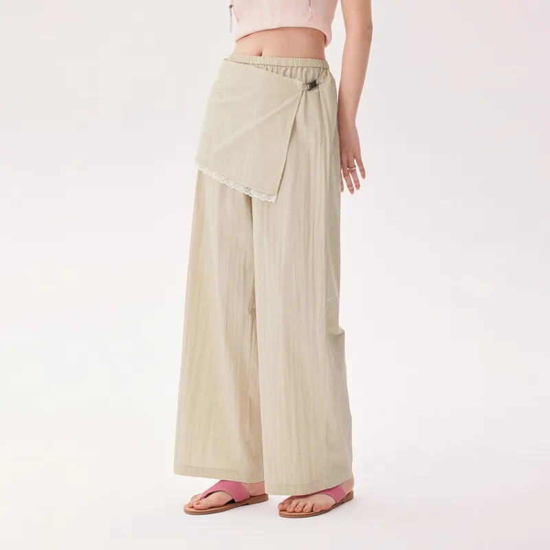 CHUU Casual Pants Women's White Apricot-2