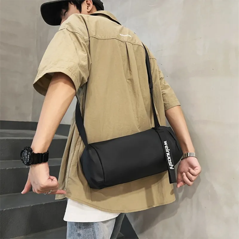 DALO Nylon Bucket Bag Crossbody Bag Unisex White/Black/Gray/Khaki-5