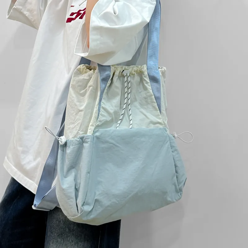 DALO Nylon Backpack Unisex Black/Gray/Blue/Pink-13