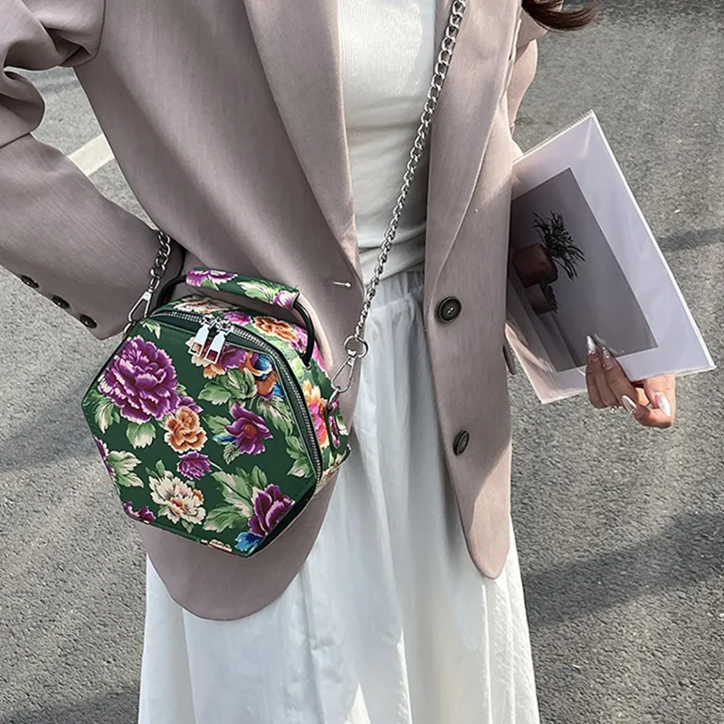 DALO PU Shoulder Bag Crossbody Bag Handbags Women's Print Green/Print Red/Red/Black-1