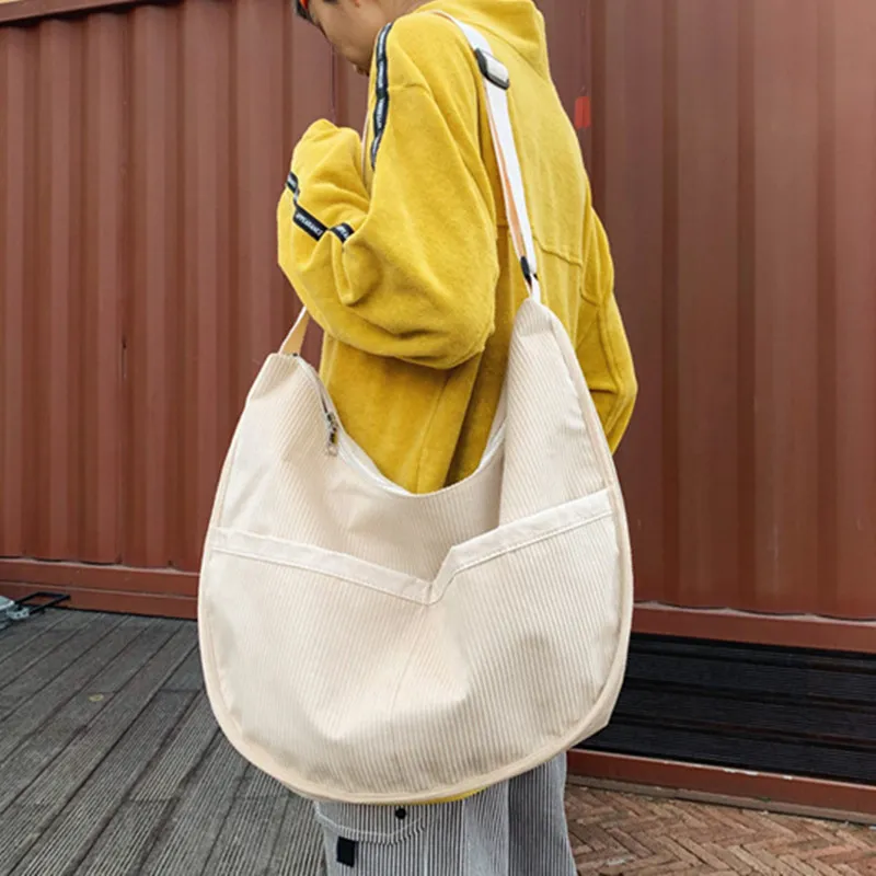 DALO Corduroy Crossbody Bag Shoulder Bag Women's White/Green/Black/Coffee-3