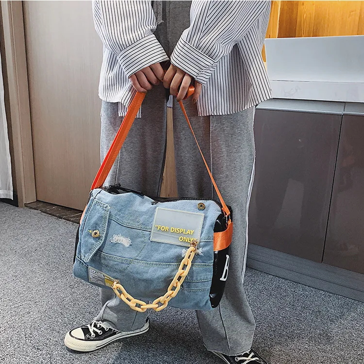 DALO Denim Crossbody Bag Women's Yellow/Green/Orange-10