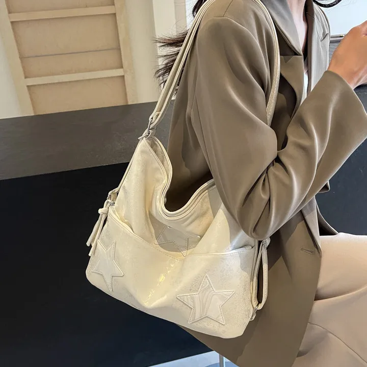 DALO PU Backpack On The Shoulder Women's Silver/Black/White-14