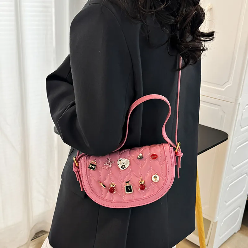 DALO PU Handheld Underarm Crossbody Bag, Shoulder Bag Women's Black/Blue/Green/Pink/Red/Brown-7