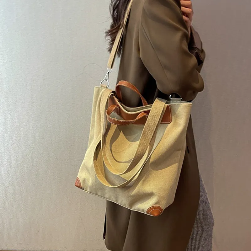 DALO Canvas Canvas Bag Portable Crossbody Bag Shoulder Bag Unisex Black/grey/brown/army Green/khaki-16