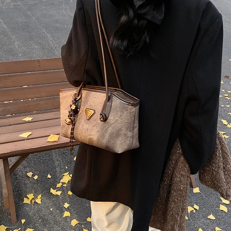 DALO PU Shoulder Bag Women's Black Coffee Brown/Khaki/Blue-6