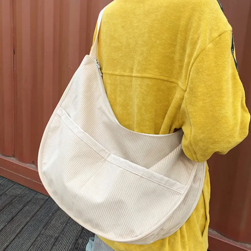 DALO Corduroy Crossbody Bag Shoulder Bag Women's White/Green/Black/Coffee-5