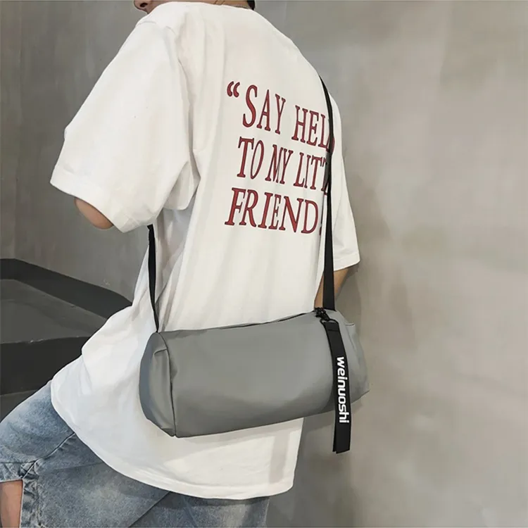 DALO Nylon Bucket Bag Crossbody Bag Unisex White/Black/Gray/Khaki-8