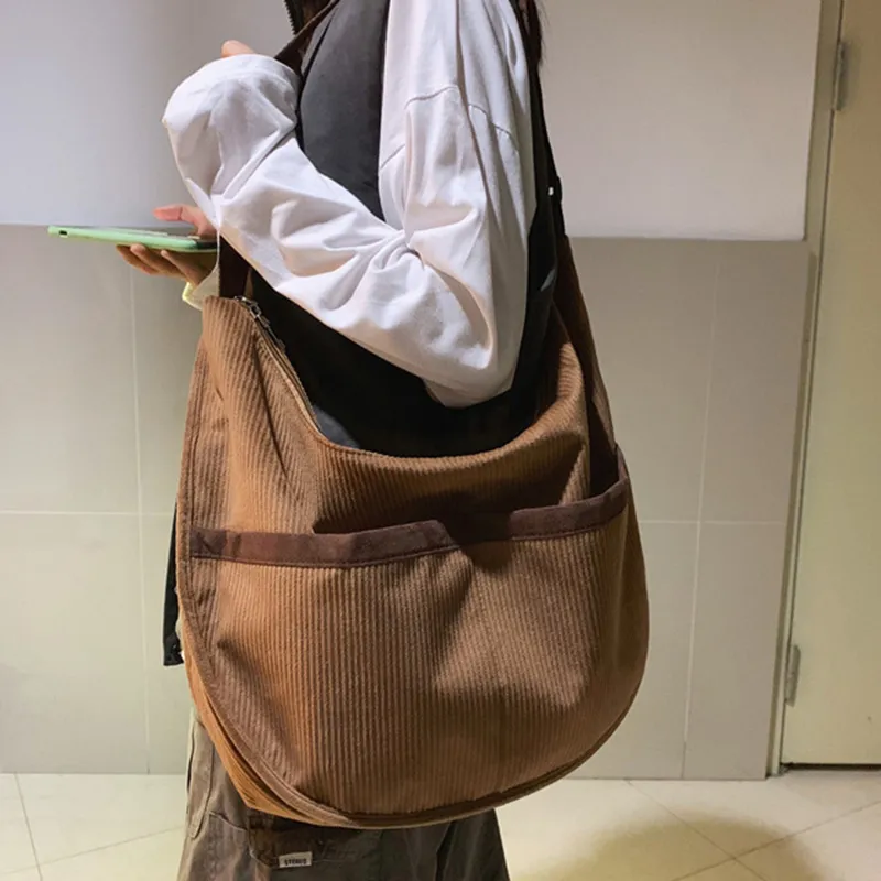 DALO Corduroy Crossbody Bag Shoulder Bag Women's White/Green/Black/Coffee-13