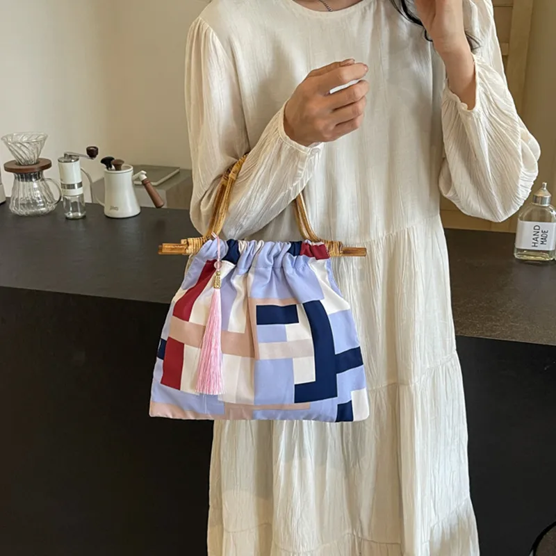 DALO Canvas Handbag Women's Red/Pink/Blue-8
