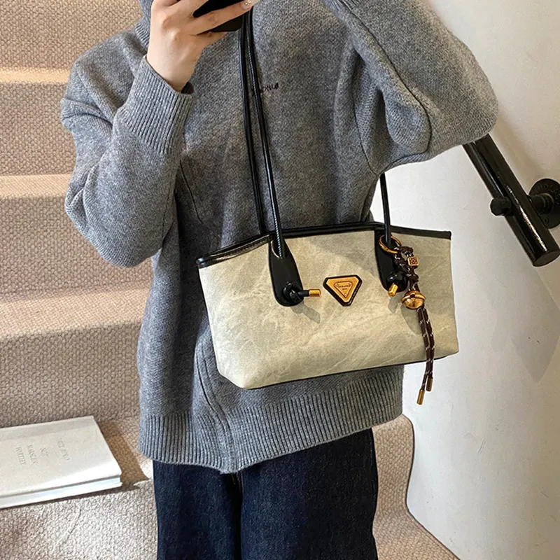 DALO PU Shoulder Bag Women's Black Coffee Brown/Khaki/Blue-2