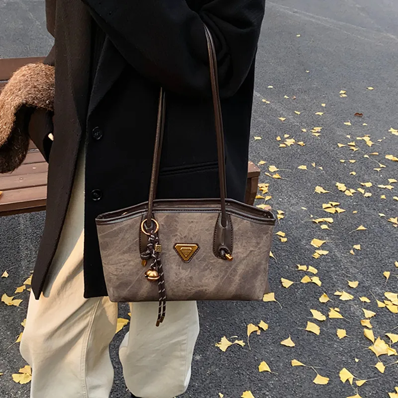 DALO PU Shoulder Bag Women's Black Coffee Brown/Khaki/Blue-7