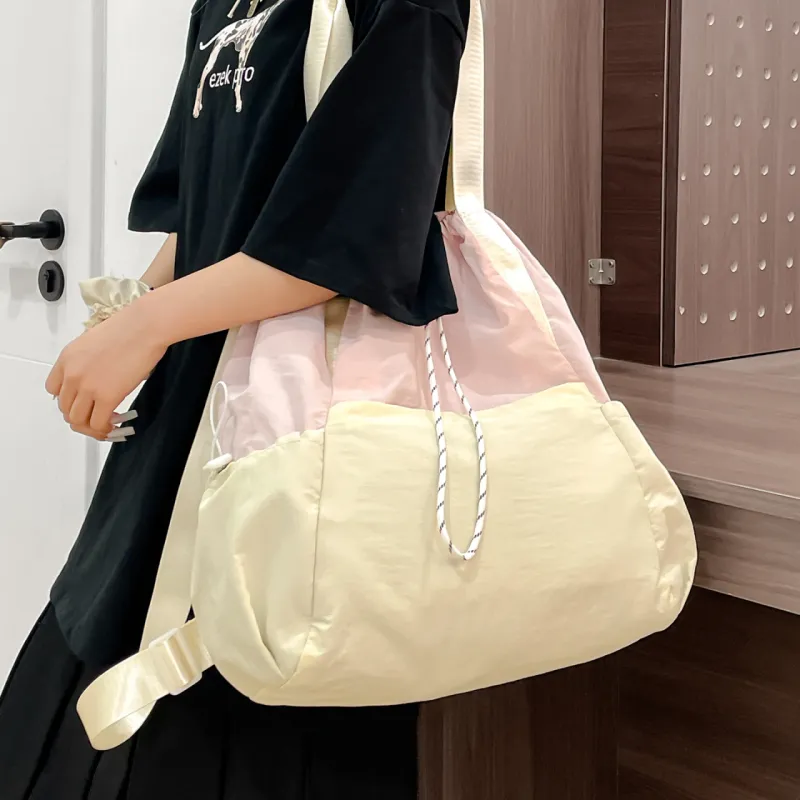 DALO Nylon Backpack Unisex Black/Gray/Blue/Pink-19