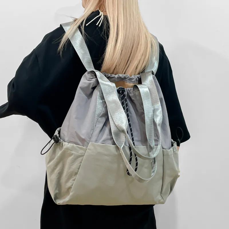 DALO Nylon Backpack Unisex Black/Gray/Blue/Pink-7