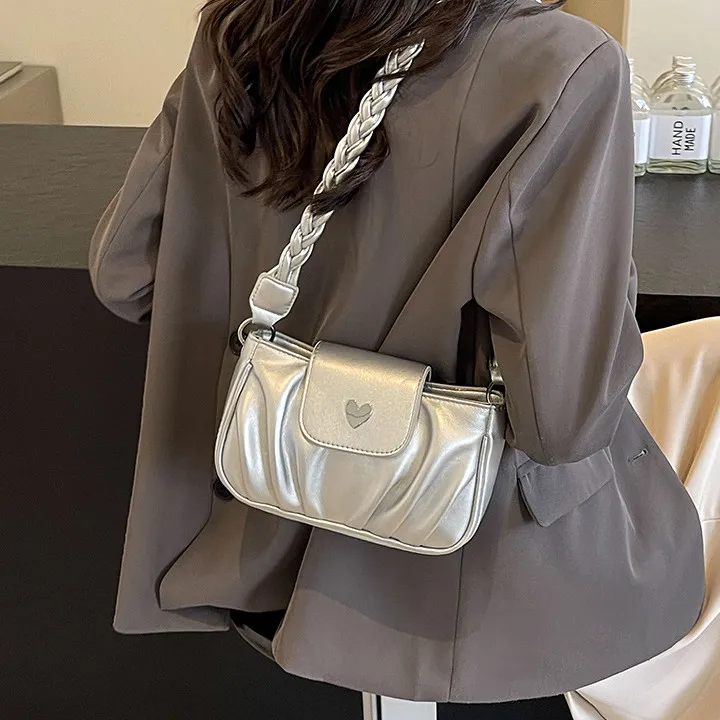 DALO PU Handbag Shoulder Bag Crossbody Bag Women's Black/Ecru/Pink/Silver-19