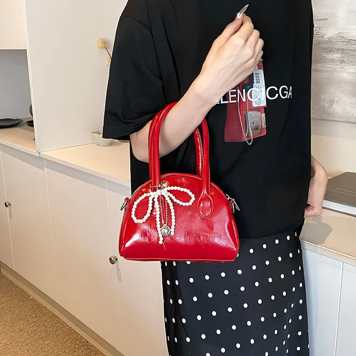 DALO PU One Shoulder Handbags Women's Black/Silver/Red/White-7