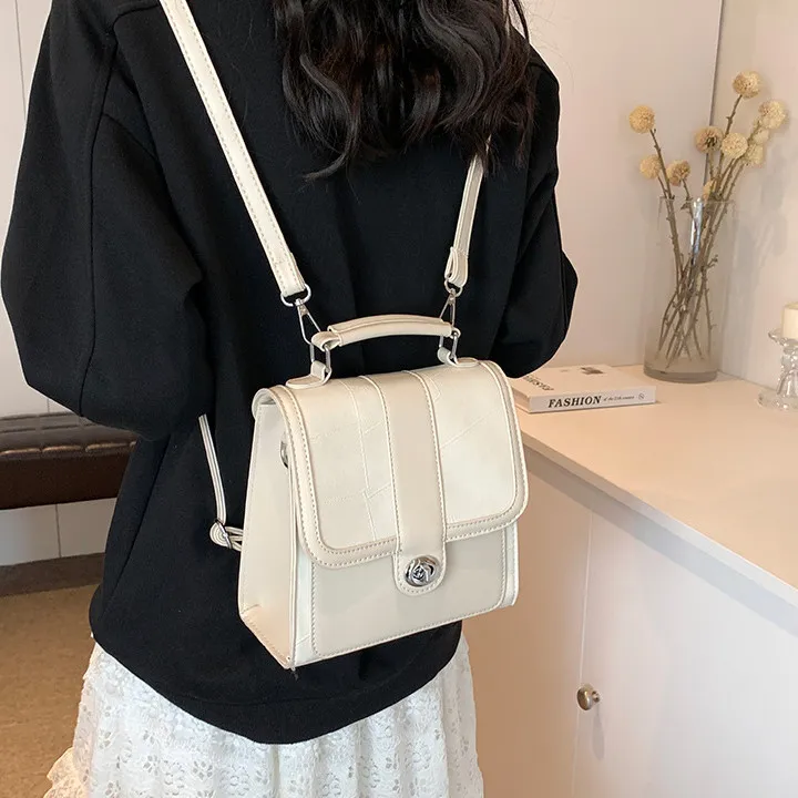 DALO PU Backpack Women's Black/Silver/White/Pink-16