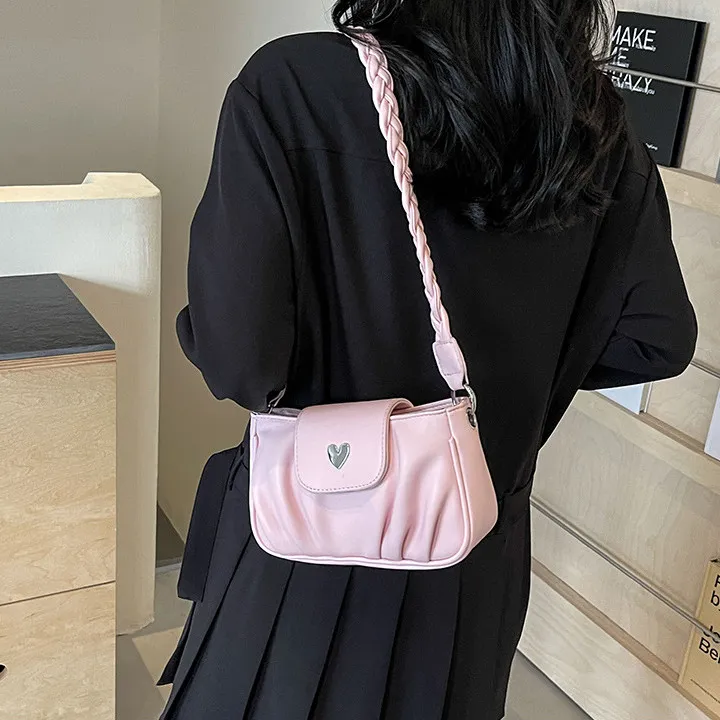 DALO PU Handbag Shoulder Bag Crossbody Bag Women's Black/Ecru/Pink/Silver-16