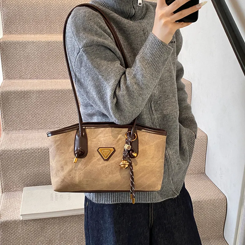 DALO PU Shoulder Bag Women's Black Coffee Brown/Khaki/Blue-11