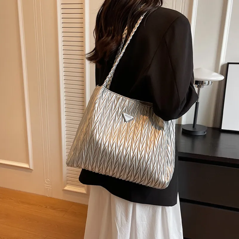 DALO PU Shoulder Bag Regular Women's White/Silver/Black/Pink-4