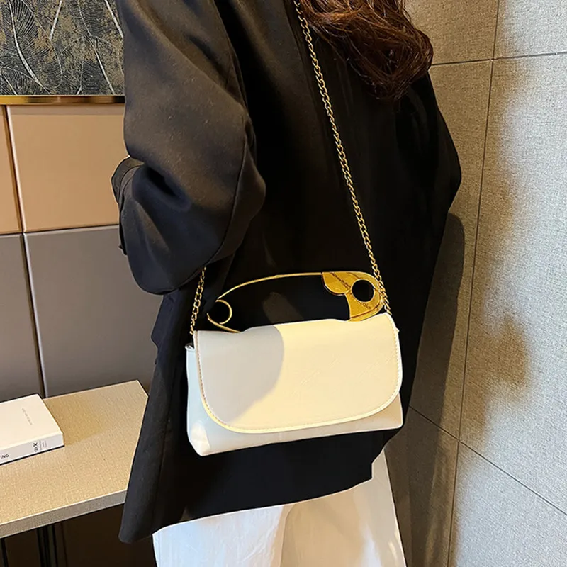 DALO PU Shoulder Bag Crossbody Bag Women's White/Black/Rose Red/Silver-1