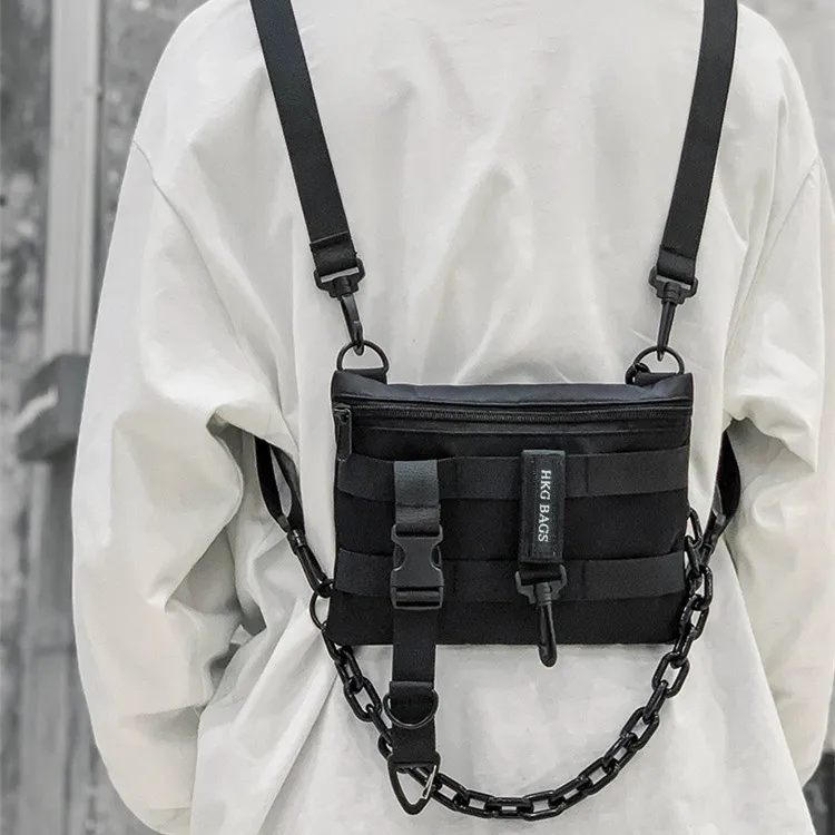 DALO Nylon Shoulder Bag Crossbody Bag Unisex Black-1