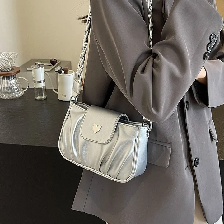 DALO PU Handbag Shoulder Bag Crossbody Bag Women's Black/Ecru/Pink/Silver-22