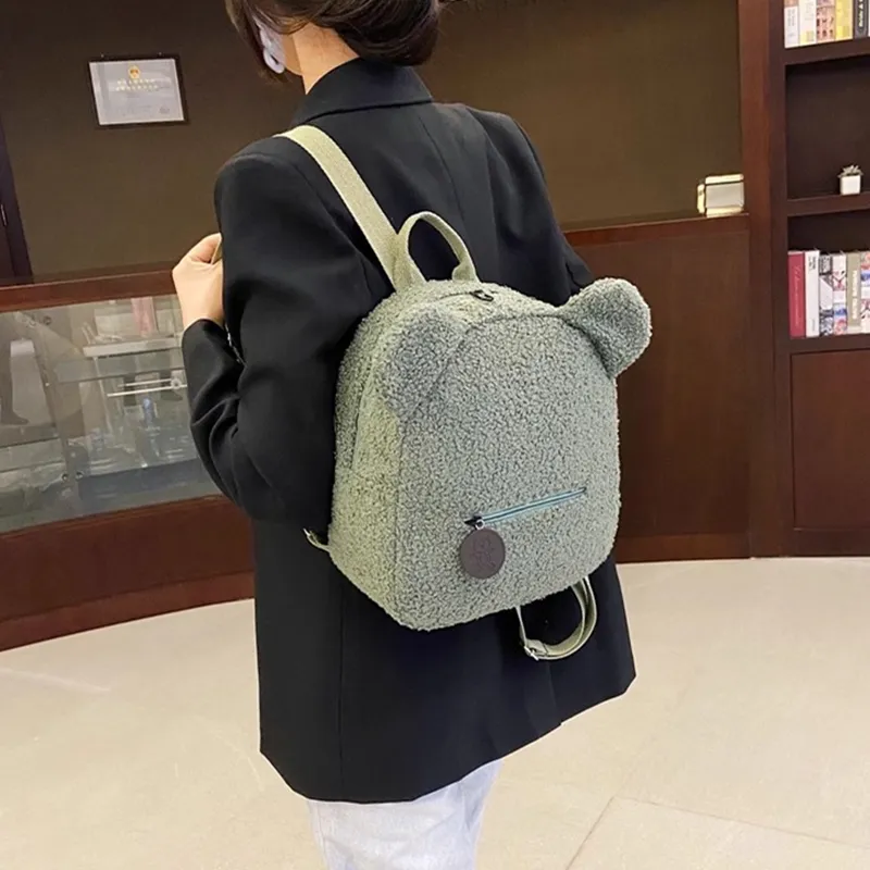DALO Plush Backpack Kids' Khaki/Green/Blue/Coffee/Black-5