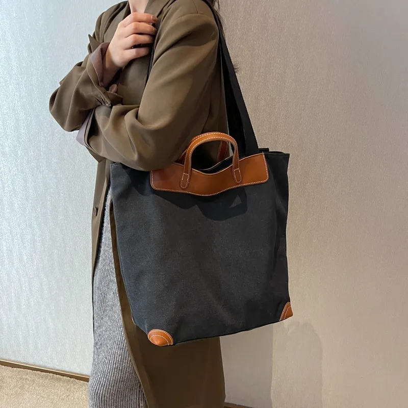 DALO Canvas Canvas Bag Portable Crossbody Bag Shoulder Bag Unisex Black/grey/brown/army Green/khaki-3