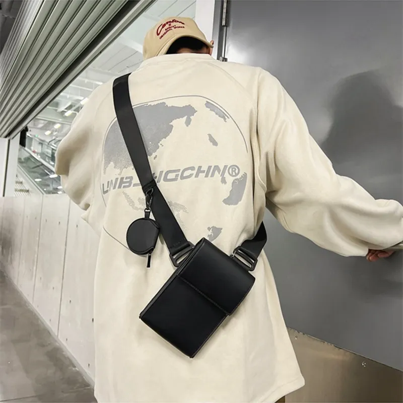 DALO PU Shoulder Bag Crossbody Bag Unisex Black/Brown-2