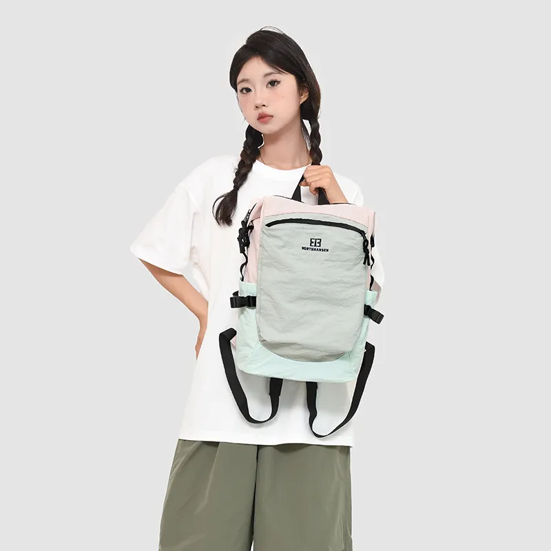 DALO Nylon Backpack Unisex Green/Khaki/Gray-11