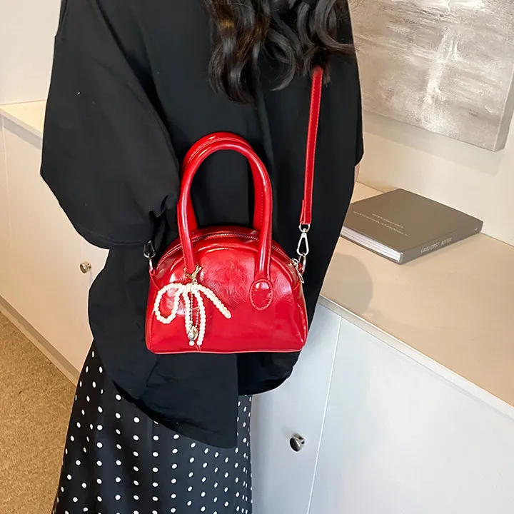 DALO PU One Shoulder Handbags Women's Black/Silver/Red/White-8