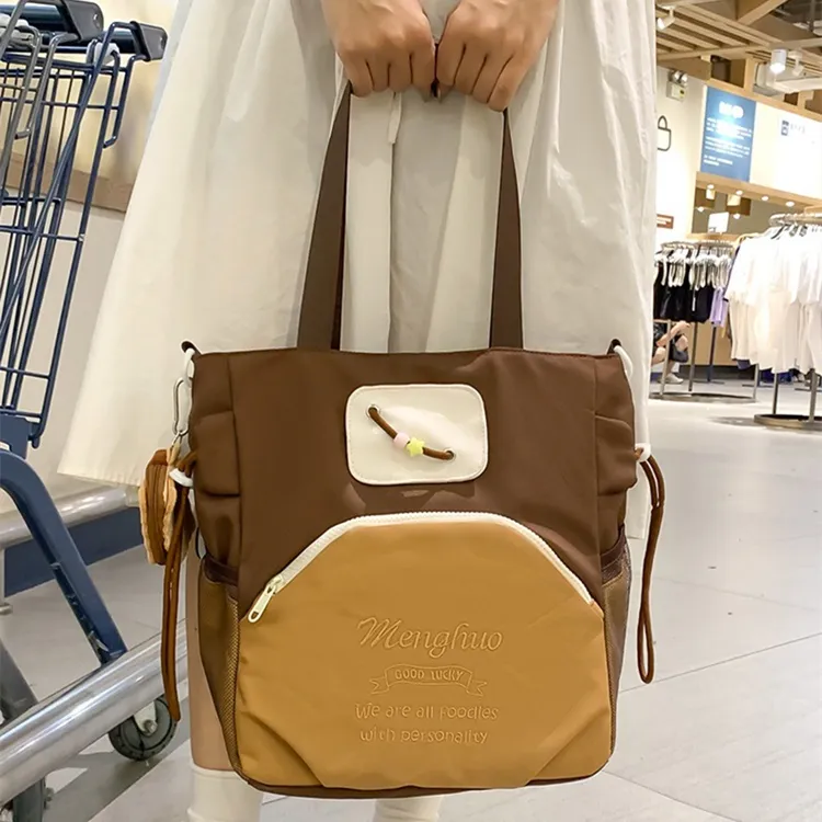 DALO Oxford Shoulder Bag Crossbody Bag Women's White/Black/Yellow/Green/Brown-11