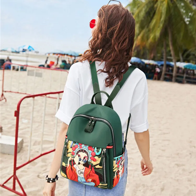 DALO Oxford Backpack Women's Red/Green/Black/Pink-3