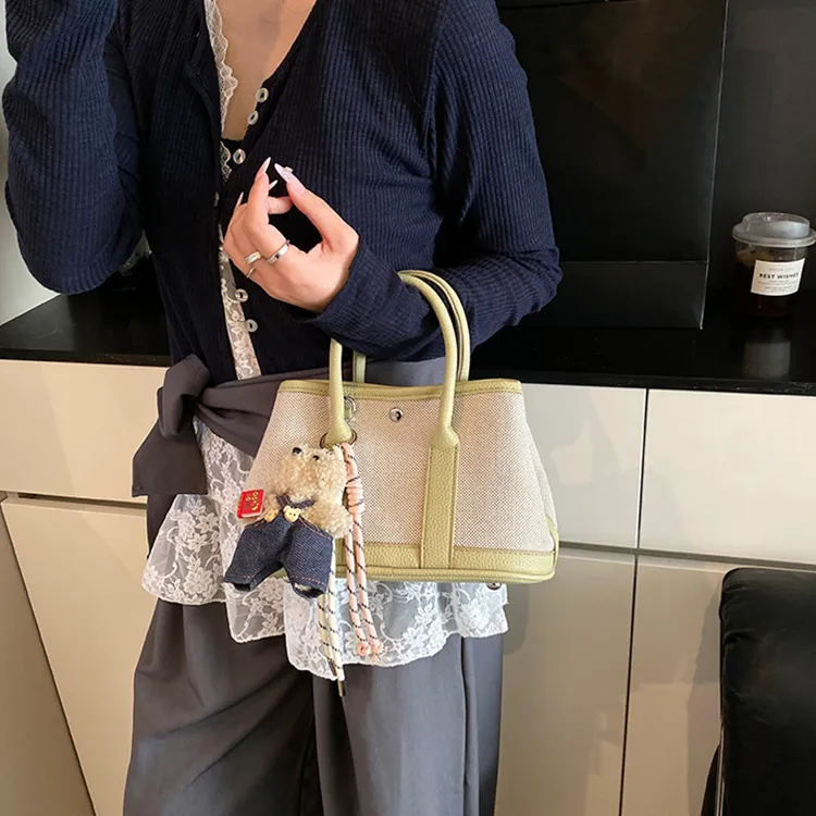 DALO PU Mosaic Canvas Handbag Regular Women's Multicolor-10