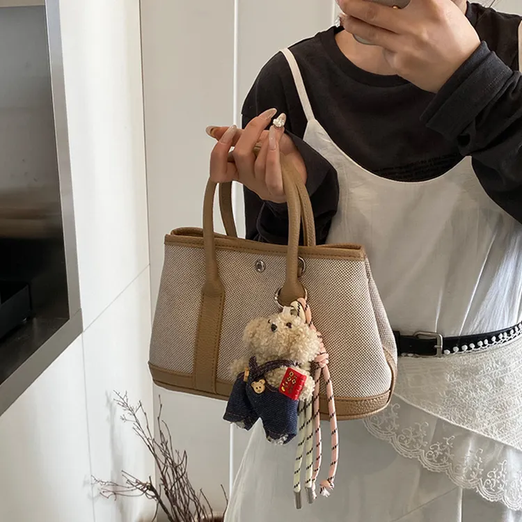 DALO PU Mosaic Canvas Handbag Regular Women's Multicolor-17