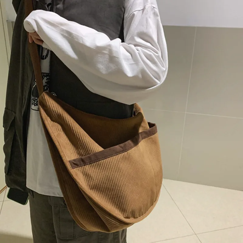 DALO Corduroy Crossbody Bag Shoulder Bag Women's White/Green/Black/Coffee-16