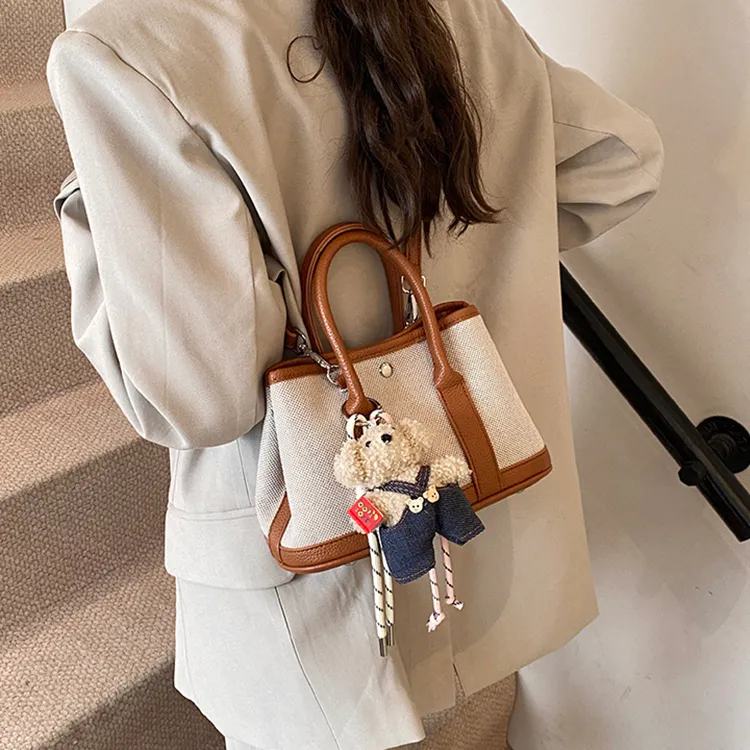 DALO PU Mosaic Canvas Handbag Regular Women's Multicolor-15