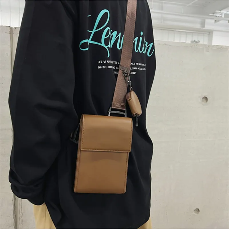 DALO PU Shoulder Bag Crossbody Bag Unisex Black/Brown-11