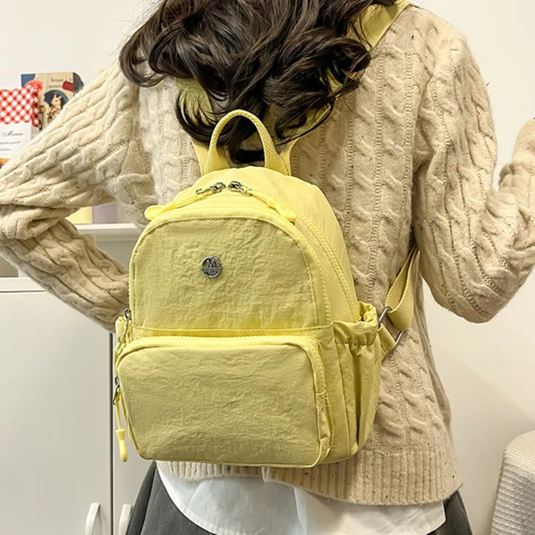 DALO Nylon Backpack Women's Purple/Black/Yellow/White-9