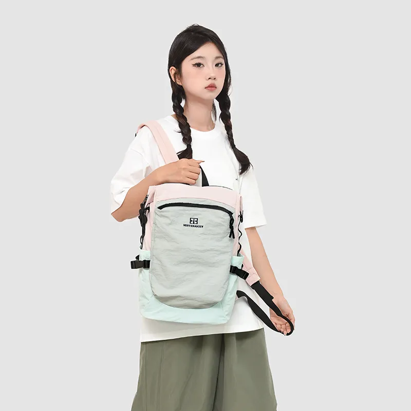 DALO Nylon Backpack Unisex Green/Khaki/Gray-10