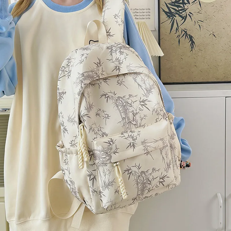 DALO Nylon Backpack Women's White/Black/Green/Blue-2