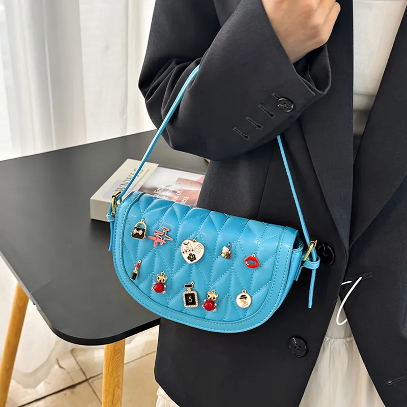 DALO PU Handheld Underarm Crossbody Bag, Shoulder Bag Women's Black/Blue/Green/Pink/Red/Brown-4