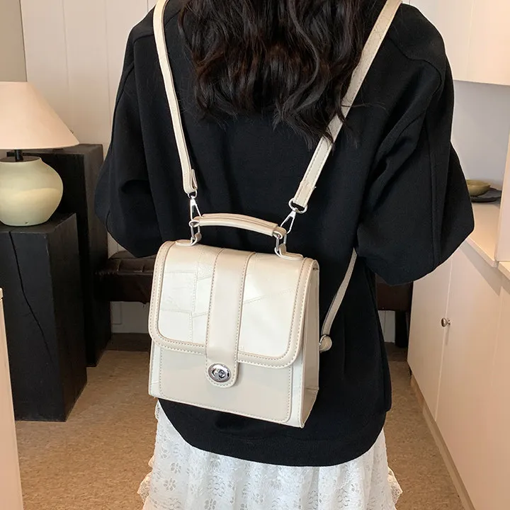 DALO PU Backpack Women's Black/Silver/White/Pink-15