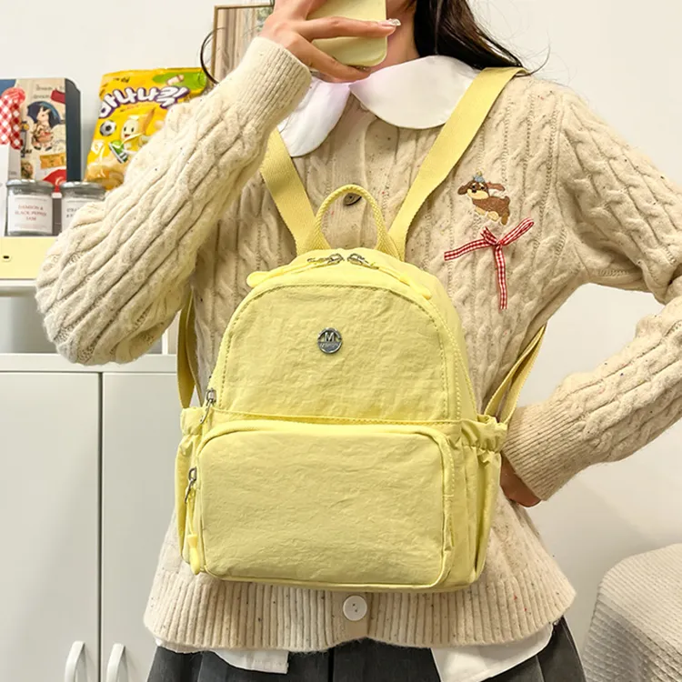 DALO Nylon Backpack Women's Purple/Black/Yellow/White-7