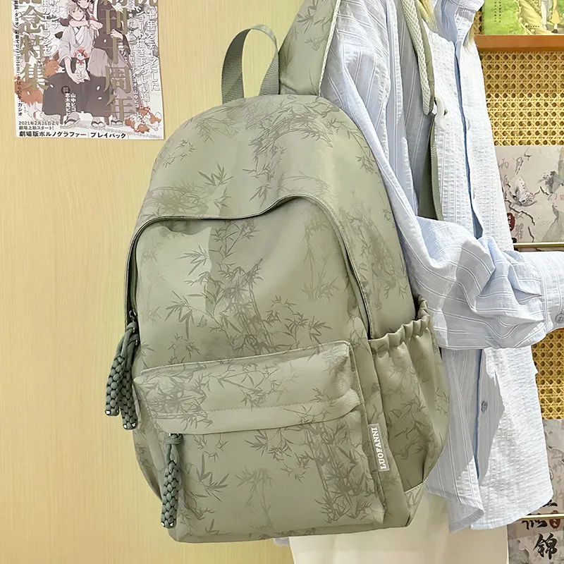 DALO Nylon Backpack Women's White/Black/Green/Blue-16